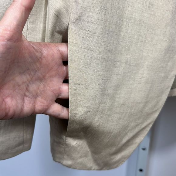 THEYSKENS’ THEORY Women’s Slub Linen/Silk Blend Open Front Blazer Tan Size 2/36 - Picture 8 of 14